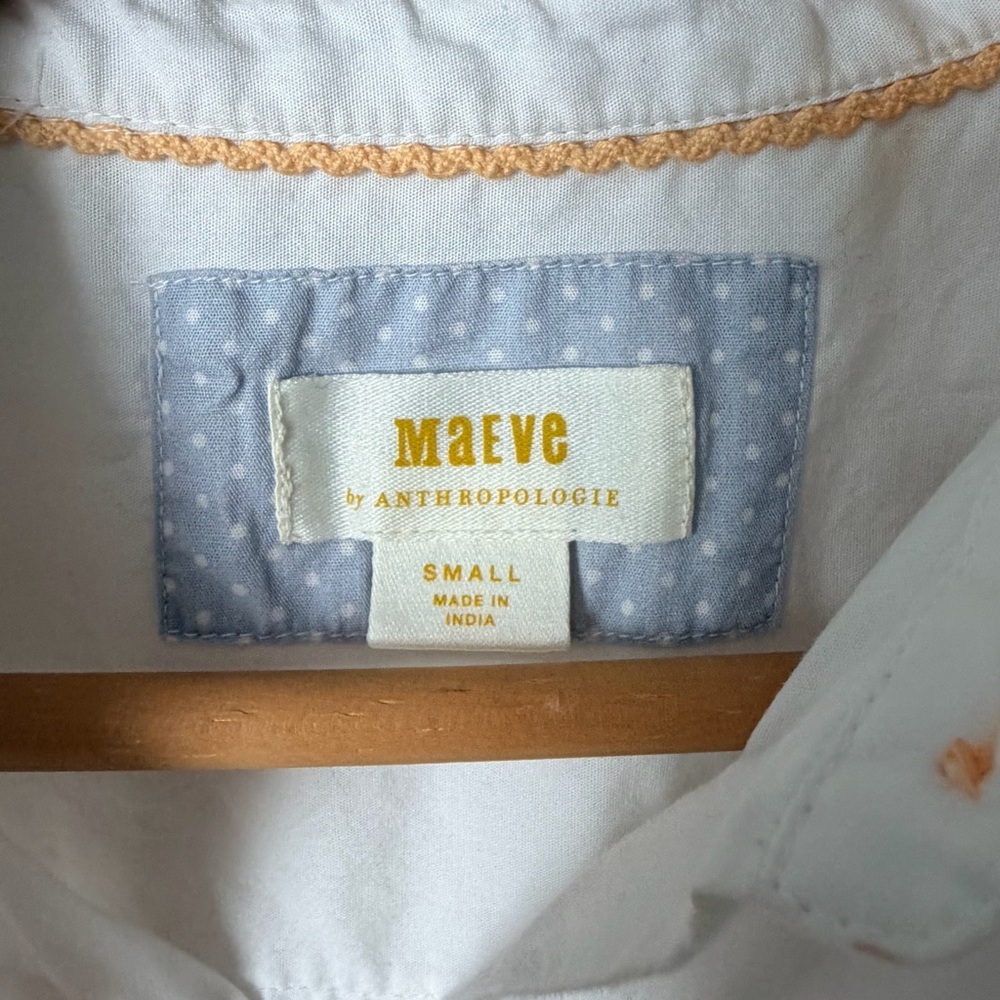 Maeve The Bennet Buttondown White Muscle Tank Shirt, Small - Picture 8 of 13